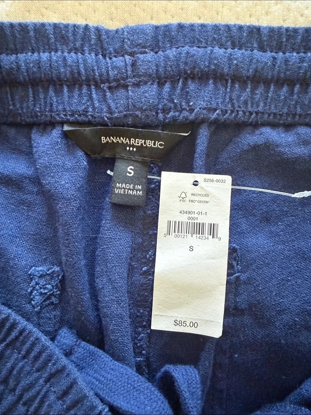 Banana Republic Mens Navy Linen Pant